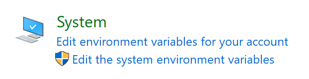 Edit the system environment variables